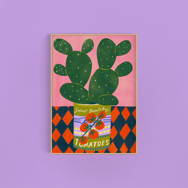 Cactus in a Tomato Tin Art Print