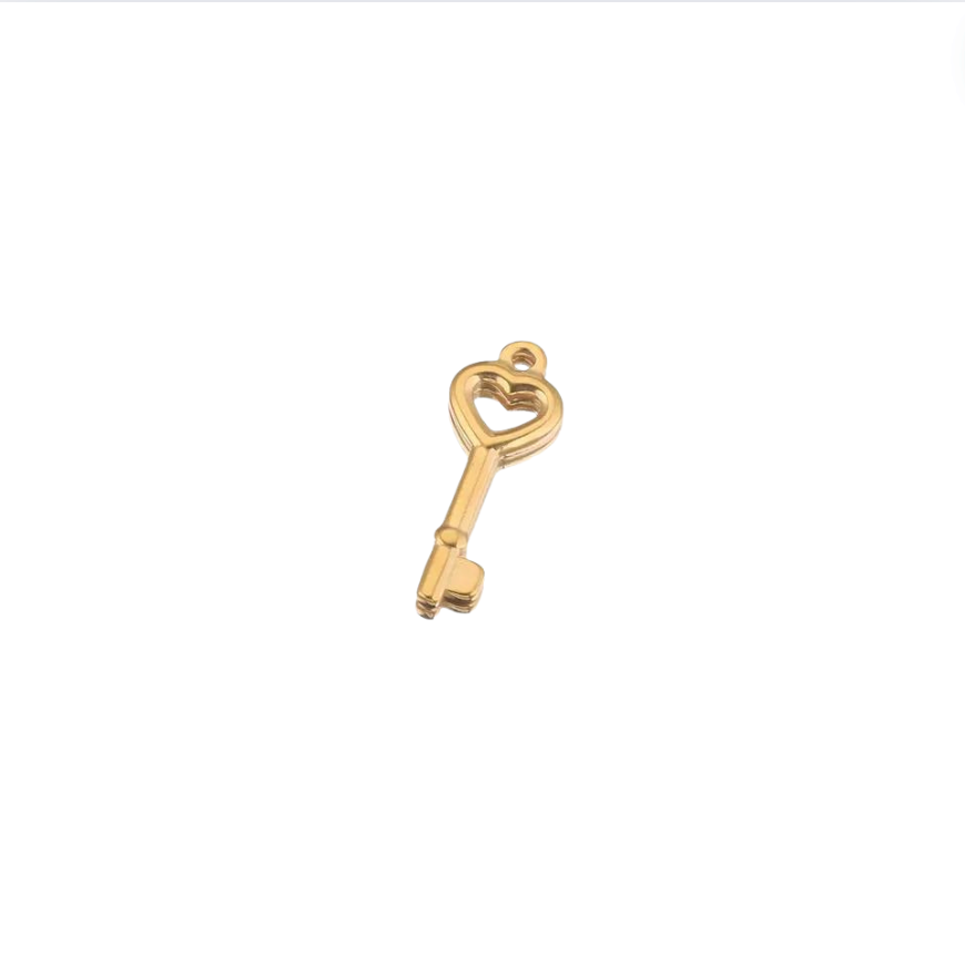 Heart Key Charm