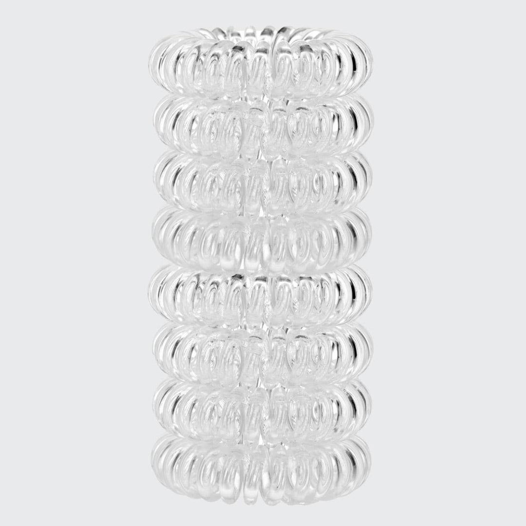 Spiral Hair Ties 8 Pack - Clear