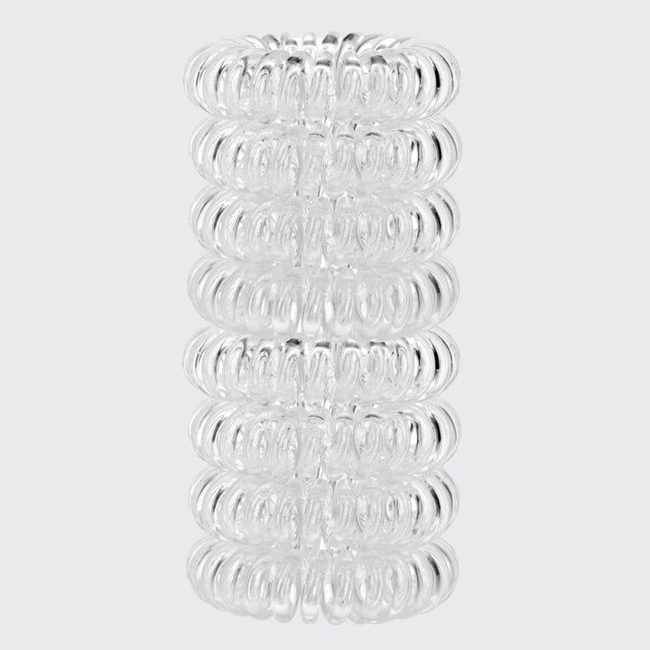 Spiral Hair Ties 8 Pack - Clear