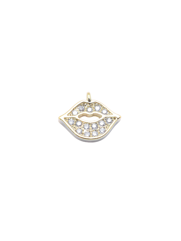 Gold Rhinestone Lip Charm