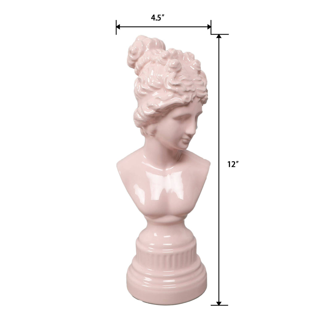 12"H Ceramic Greecian, Pink