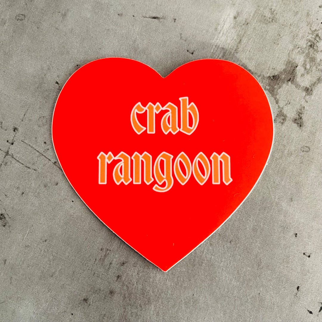 Crab rangoon heart sticker