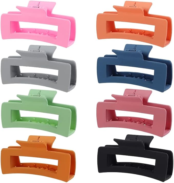 Matte Bright Rectangle Hair Claw - Misc. Colors