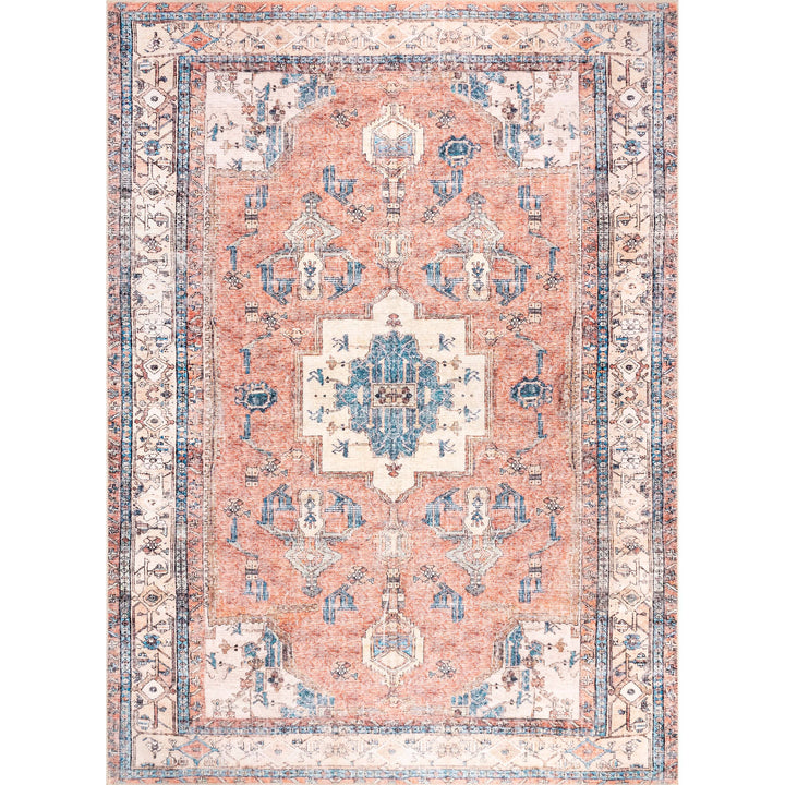 2'6"x8' Multi Eleanor Machine Washable Distressed Medallion