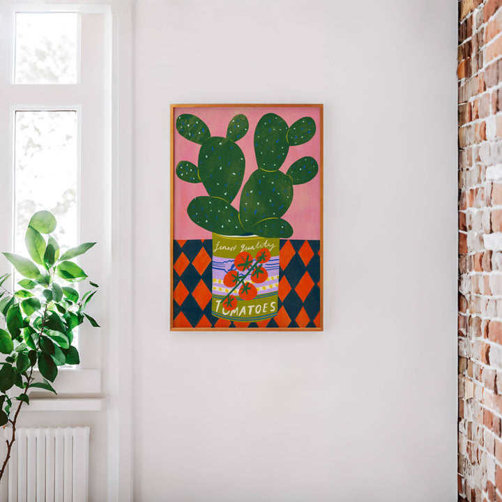 Cactus in a Tomato Tin Art Print