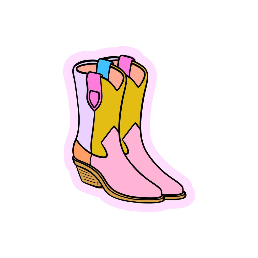 Colorblock Cowgirl Boot Sticker