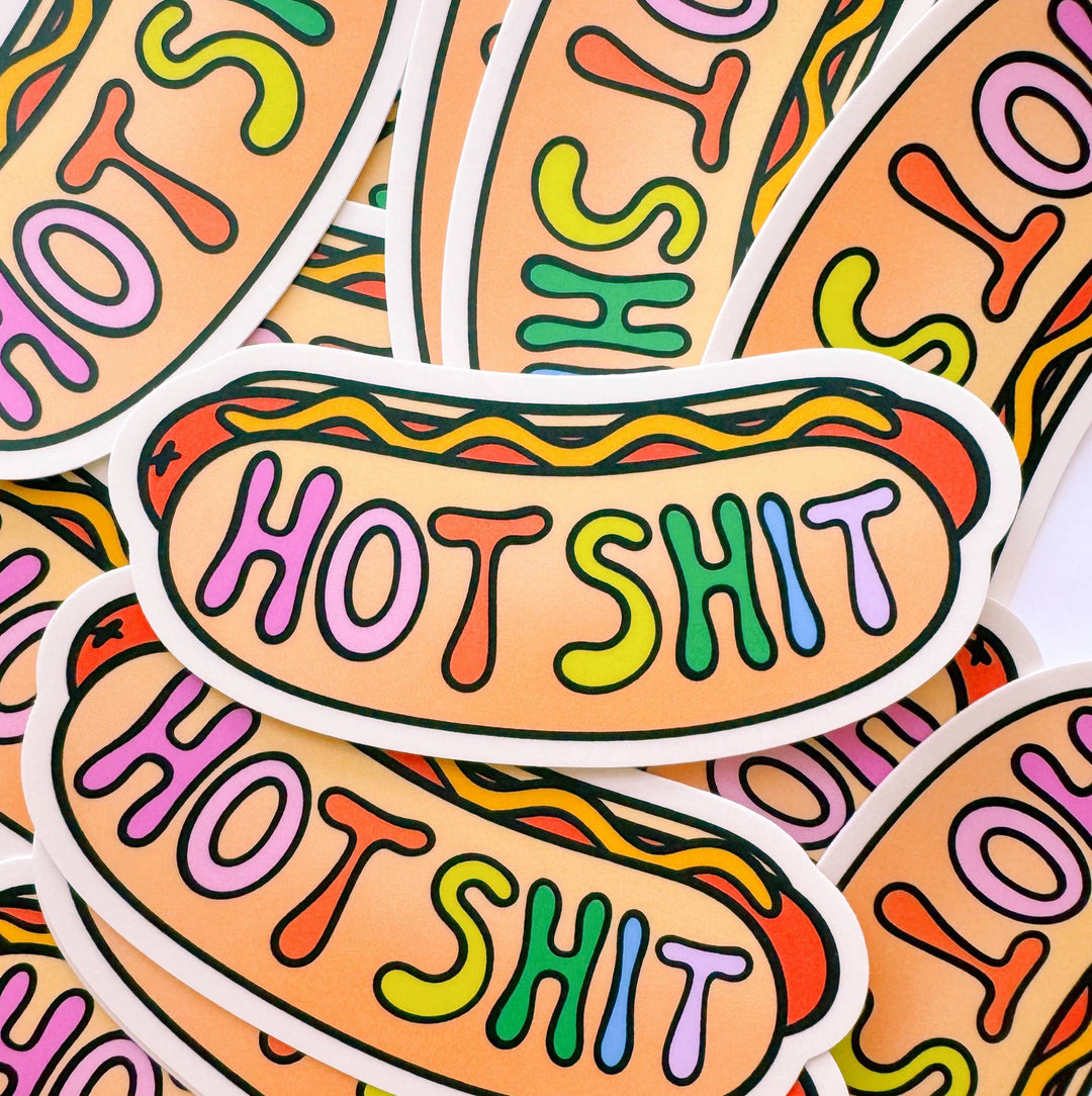 Hot Shit Hot Dog Sticker