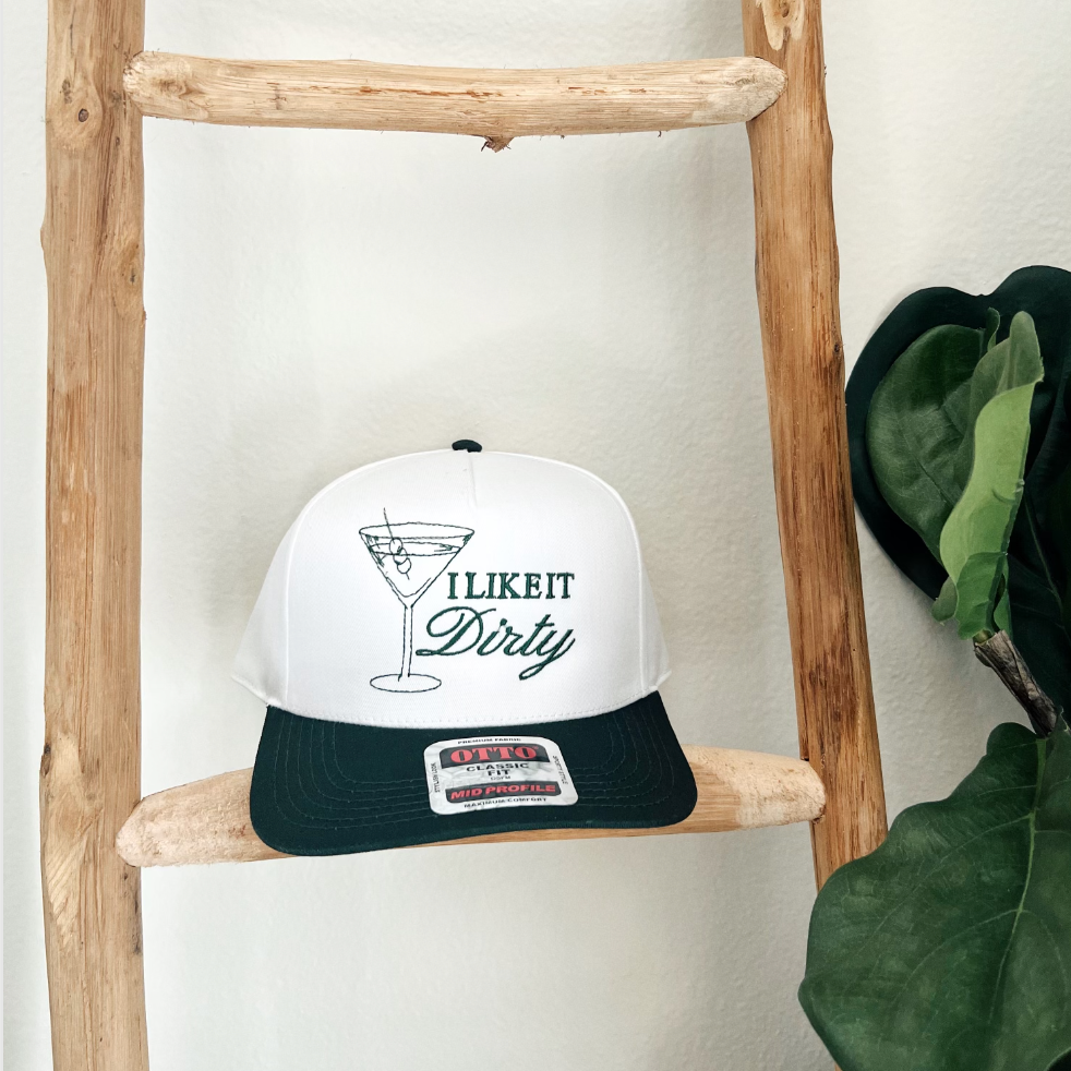 Dark Green/White I Like It Dirty- Martini Trucker Hat