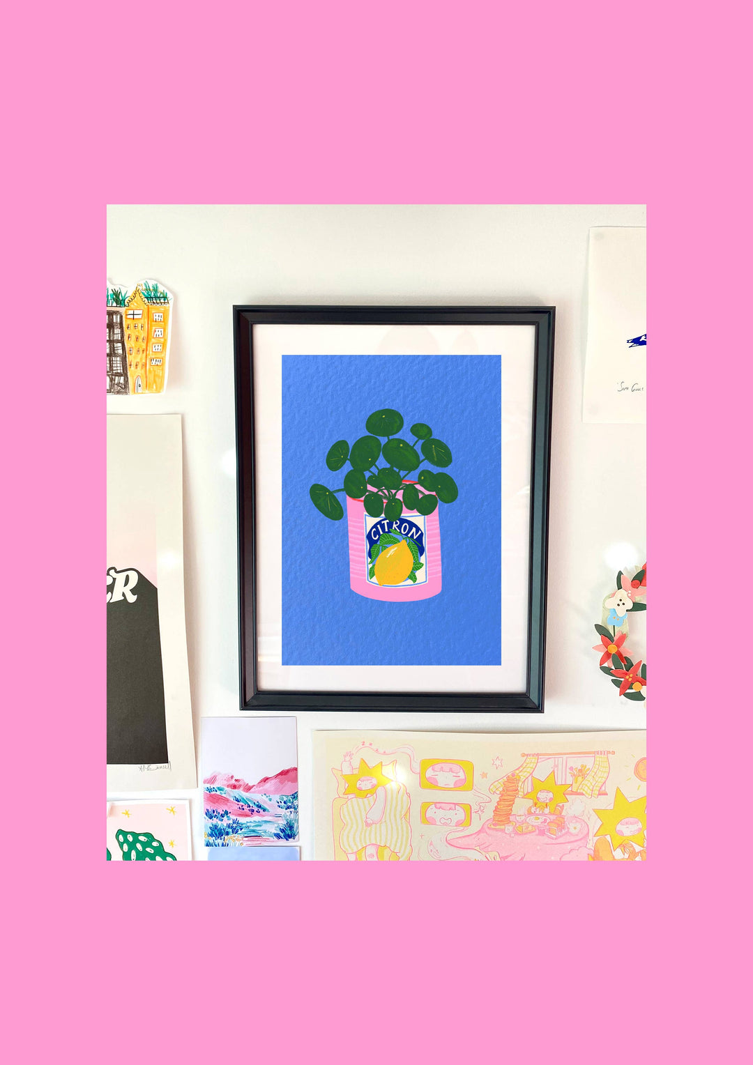 Money Plant & Vintage Citron Tin Colourful Art Print