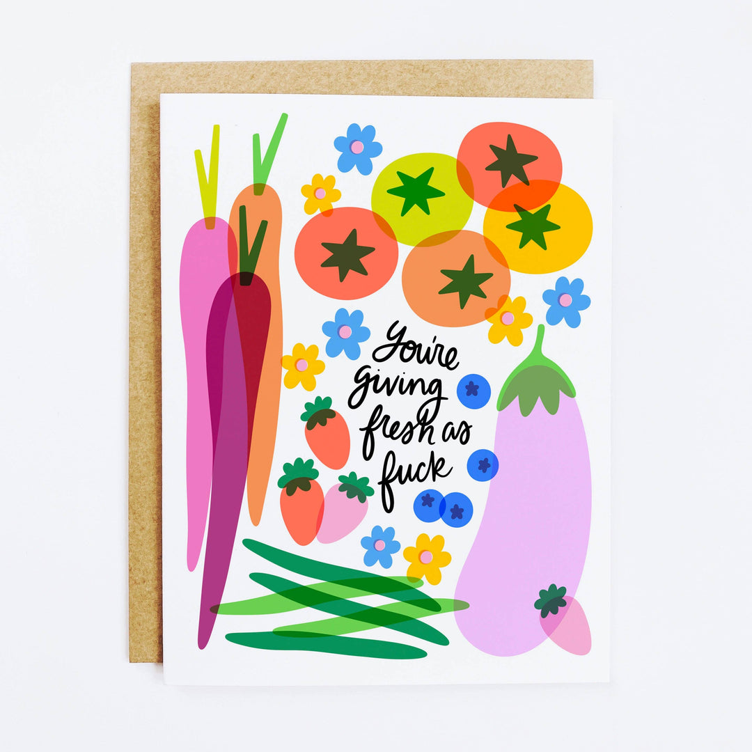 Fresh As Fuck Produce Greeting Card