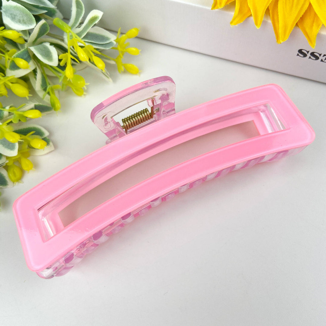 Pink  Rectangular Hair Claw Clip