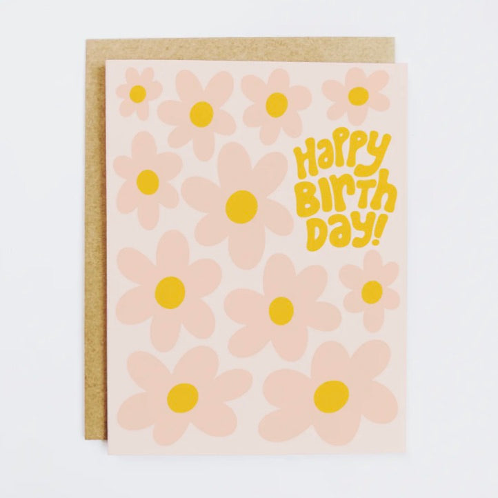 Funky Floral Birthday Greeting Card