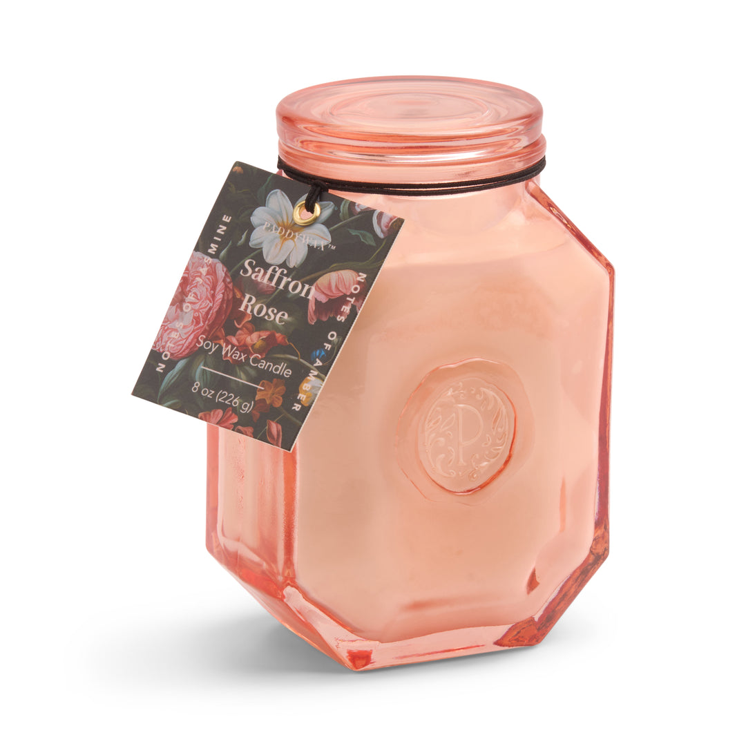 BOTANICA 8 OZ PINK GLASS - SAFFRON ROSE