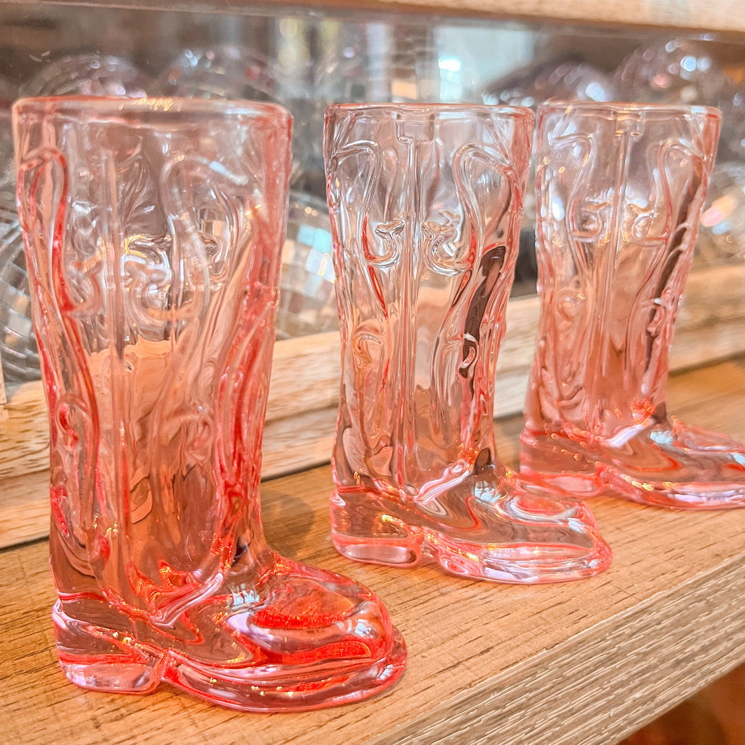 Pink Cowgirl Boot Shot Glasses