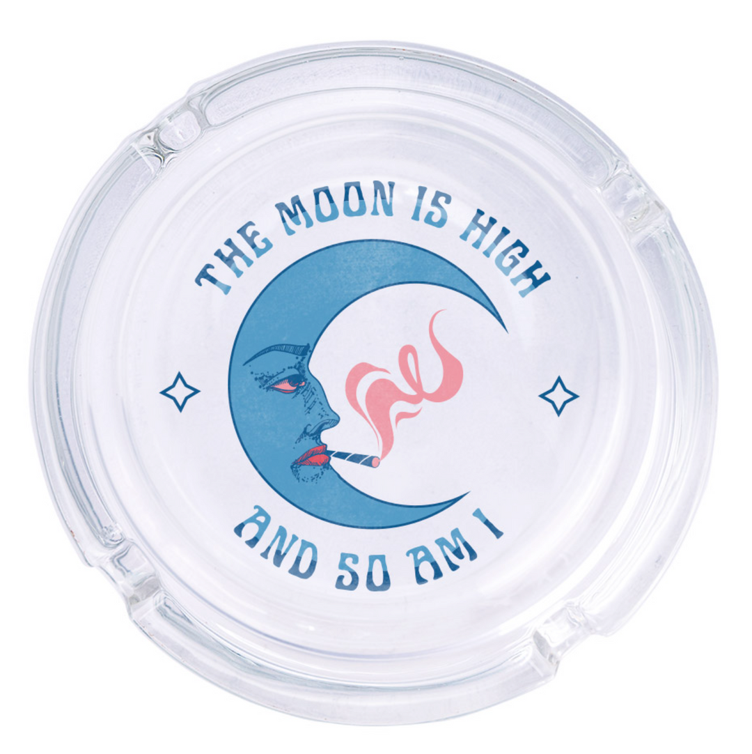 Moon Is High Glass Ashtray