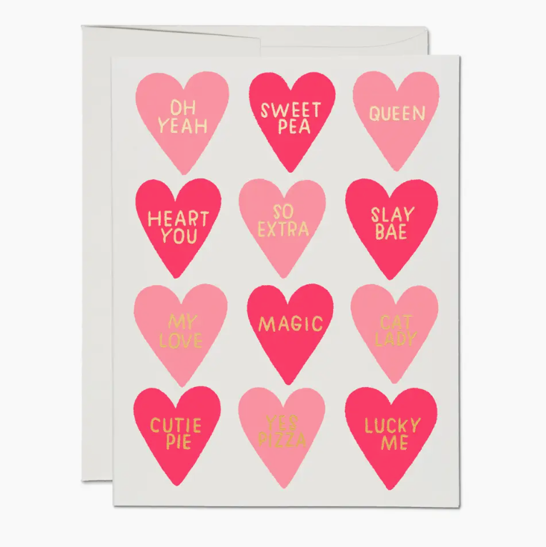 Conversation Hearts Valentine's Day Greeting Card