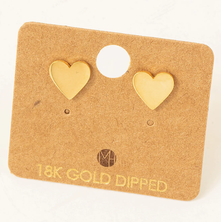 Gold Dipped Polished Mini Stud Earrings