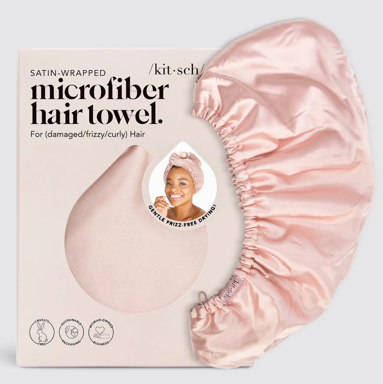 Satin-Wrapped Hair Towel - Blush