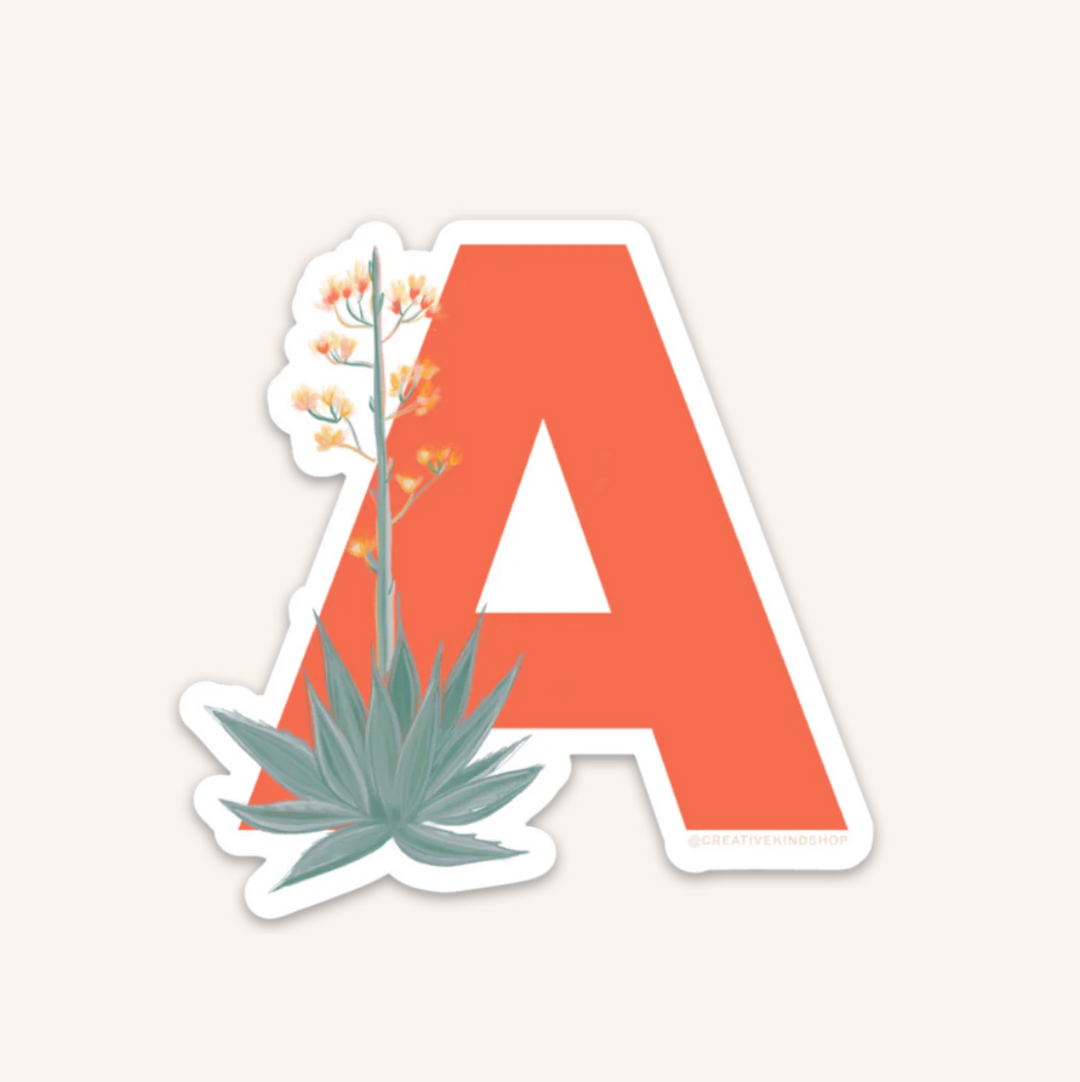 Desert Flora Monogram Individual Vinyl Sticker (A-Z)