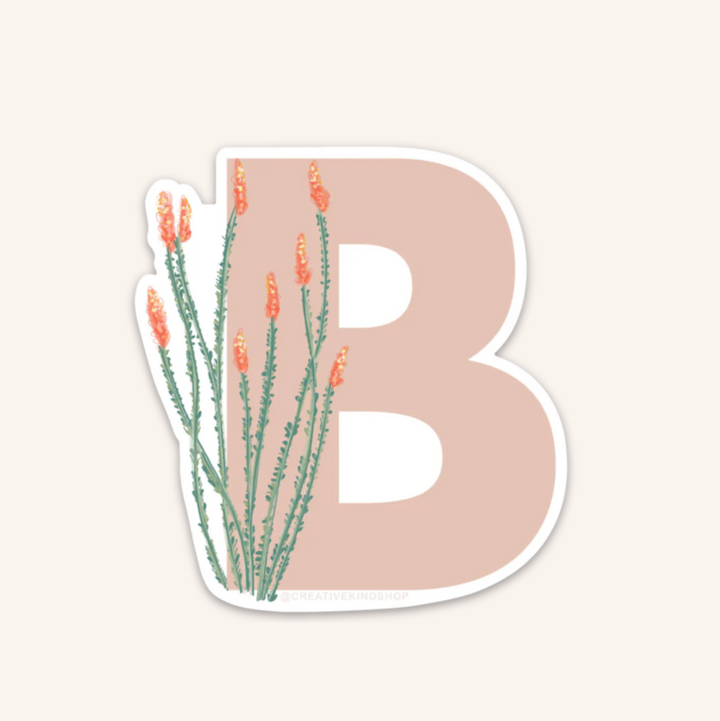 Desert Flora Monogram Individual Vinyl Sticker (A-Z)