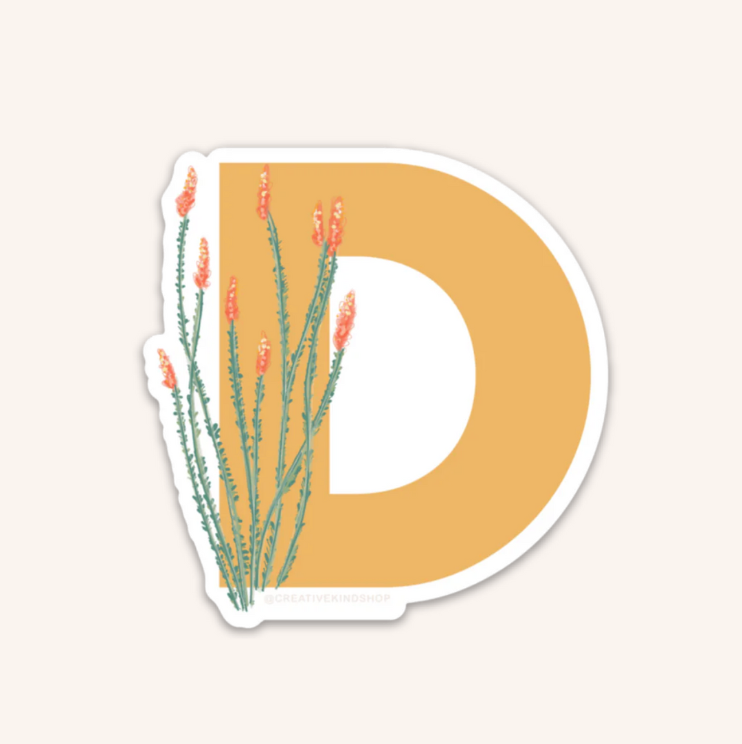 Desert Flora Monogram Individual Vinyl Sticker (A-Z)