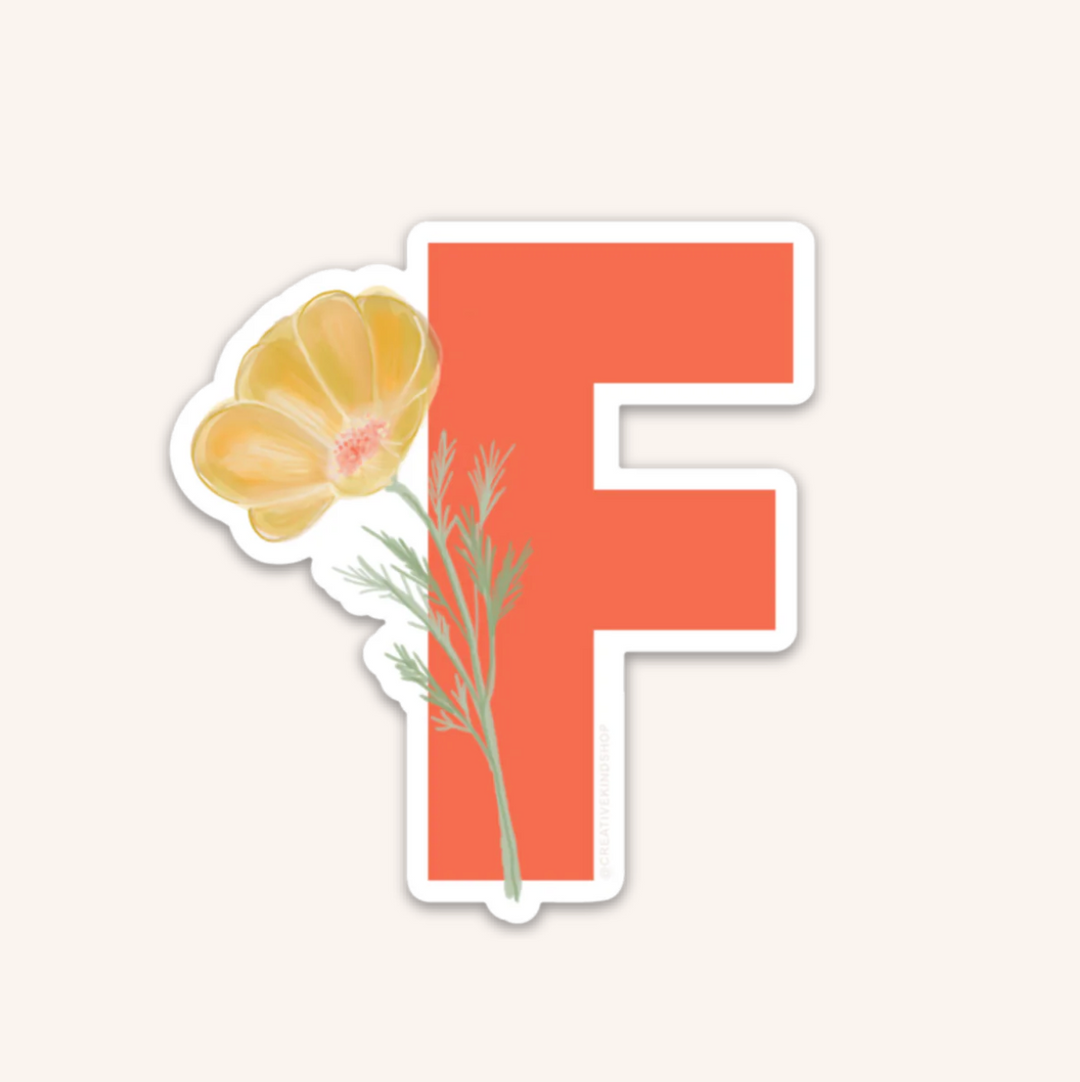 Desert Flora Monogram Individual Vinyl Sticker (A-Z)