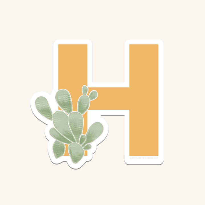 Desert Flora Monogram Individual Vinyl Sticker (A-Z)