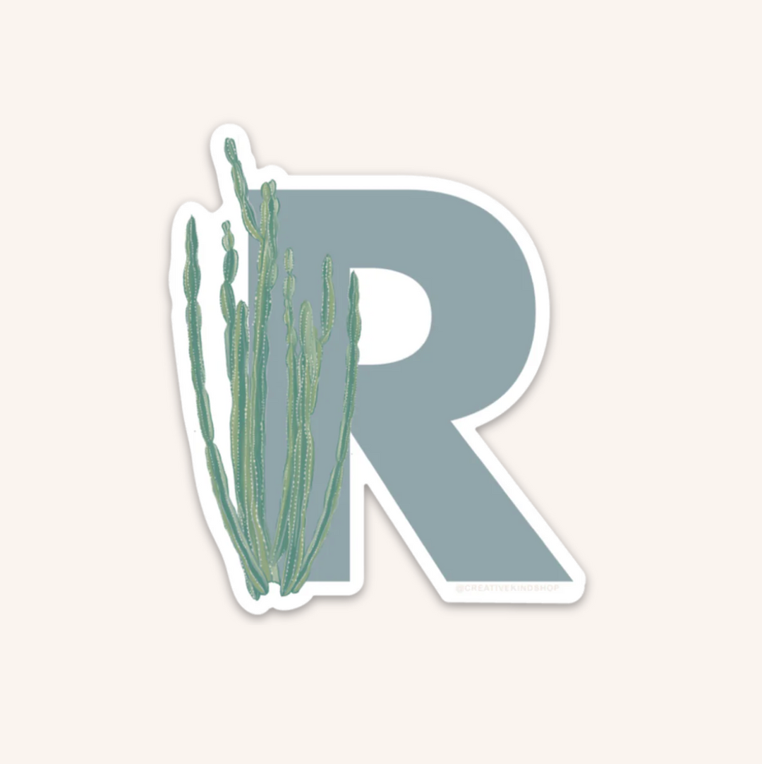 Desert Flora Monogram Individual Vinyl Sticker (A-Z)