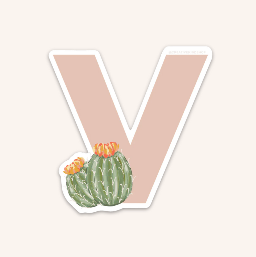 Desert Flora Monogram Individual Vinyl Sticker (A-Z)