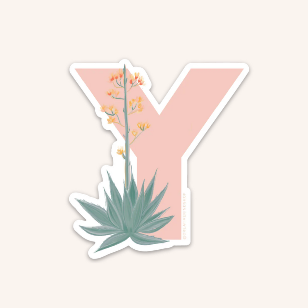 Desert Flora Monogram Individual Vinyl Sticker (A-Z)