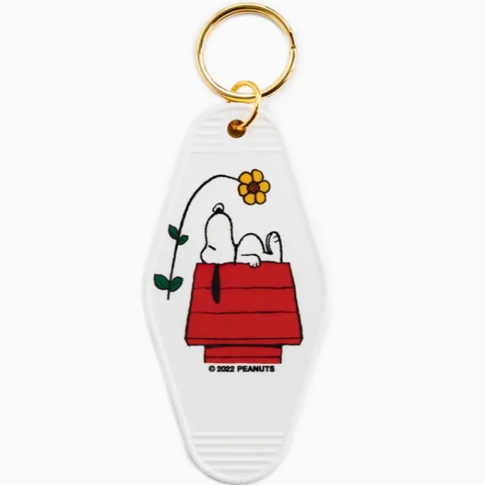 Snoopy Doghouse Flower Key Tag