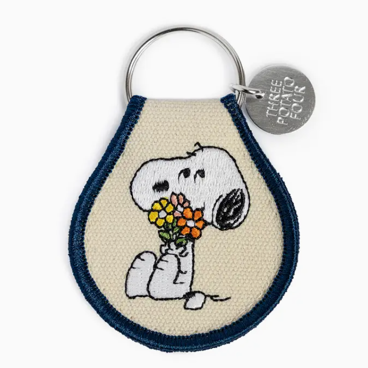 Snoopy Flower Bouquet Patch Keychain