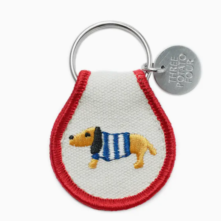 Sweater Dog Patch Keychain