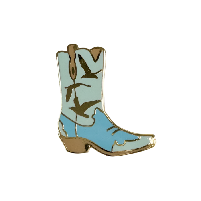 Blue Seagull Cowgirl Boot Pin