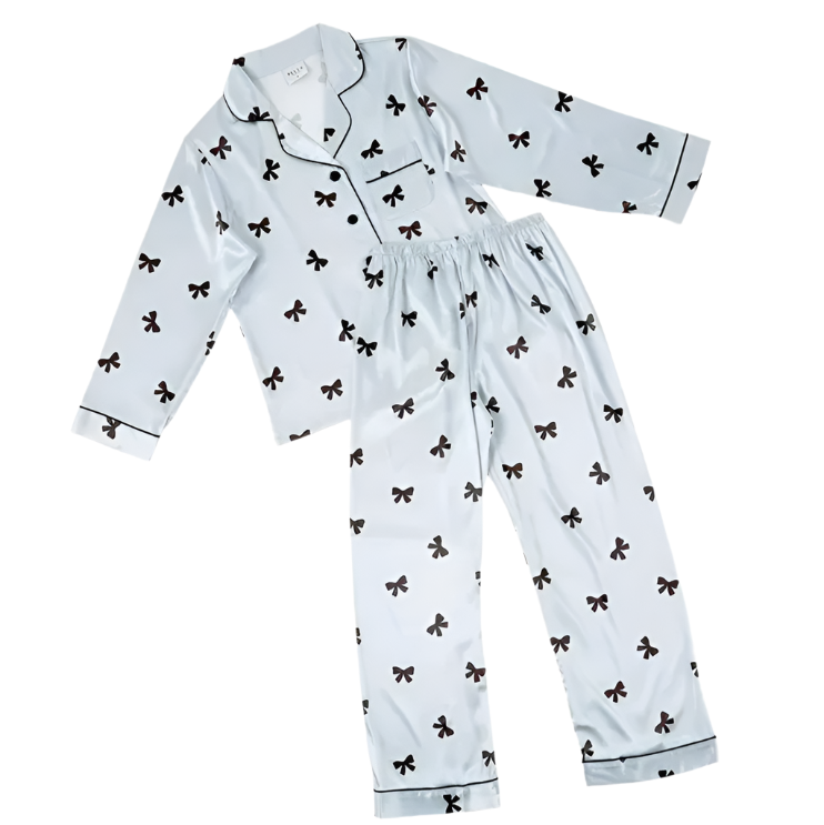 Black Bow Two-Piece Pajama Set