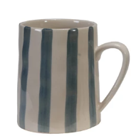 Hand-Painted Stoneware Striped Mug