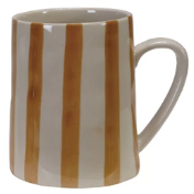 Hand-Painted Stoneware Striped Mug