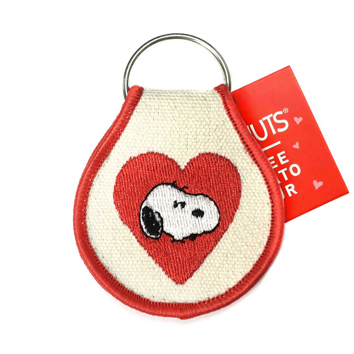 Valentine Snoopy Heart Patch Keychain