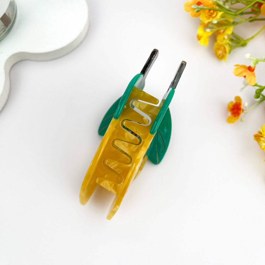 Yellow Lemon Acetate Fruit Hair Claw Clip